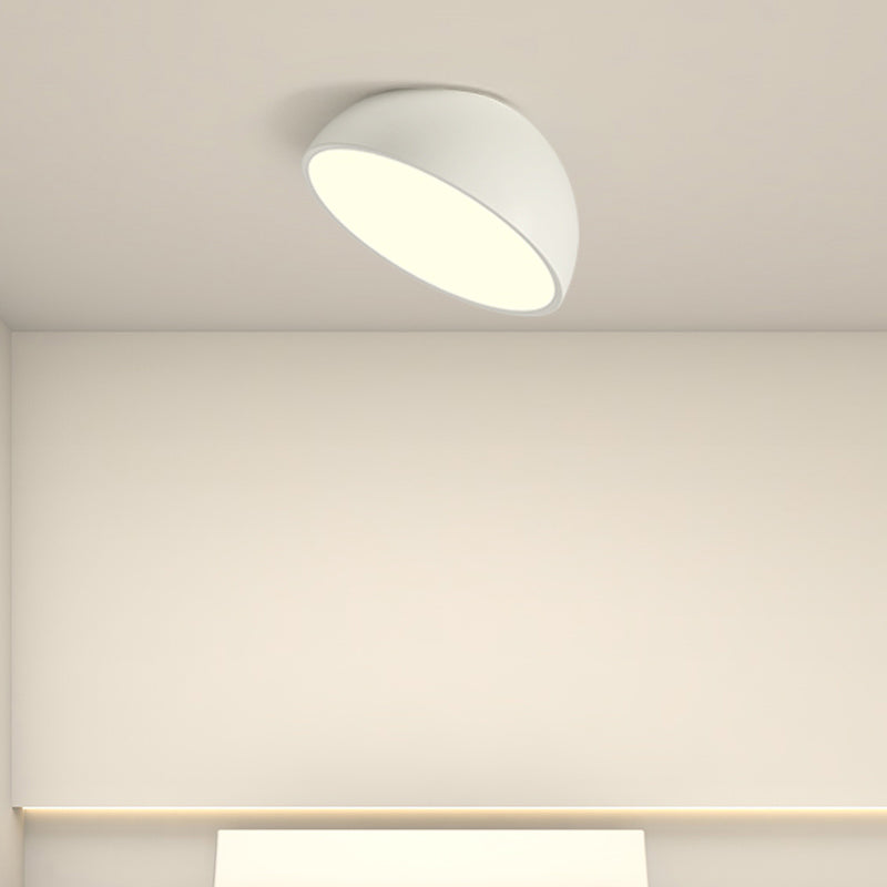 Modern Minimalist LED Flush Mount Iron Hemisphere Sconce Ceiling Light with Acrylic Shade