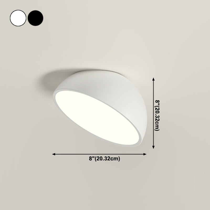 Modern Minimalist LED Flush Mount Iron Hemisphere Sconce Ceiling Light with Acrylic Shade