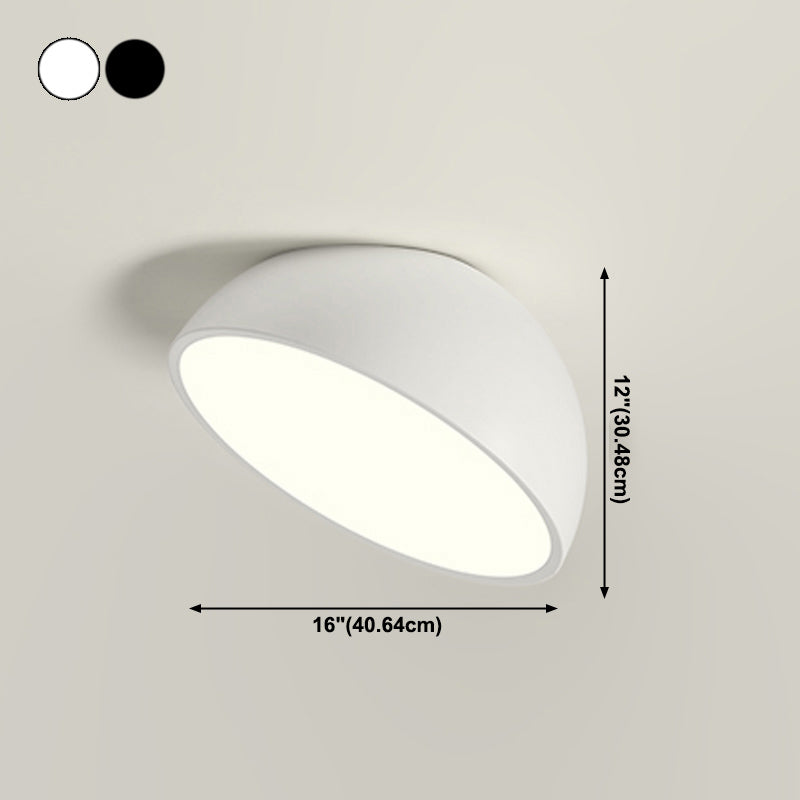 Modern Minimalist LED Flush Mount Iron Hemisphere Sconce Ceiling Light with Acrylic Shade