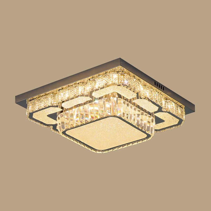 Plafonnier LED en cristal et acier inoxydable, Style Simple et moderne, montage encastré pour le salon