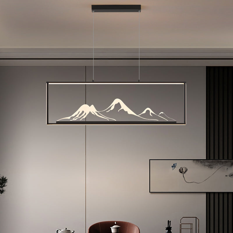 Geometrische Inselleuchte moderne Teelauminselbeleuchtung mit Acrylschatten