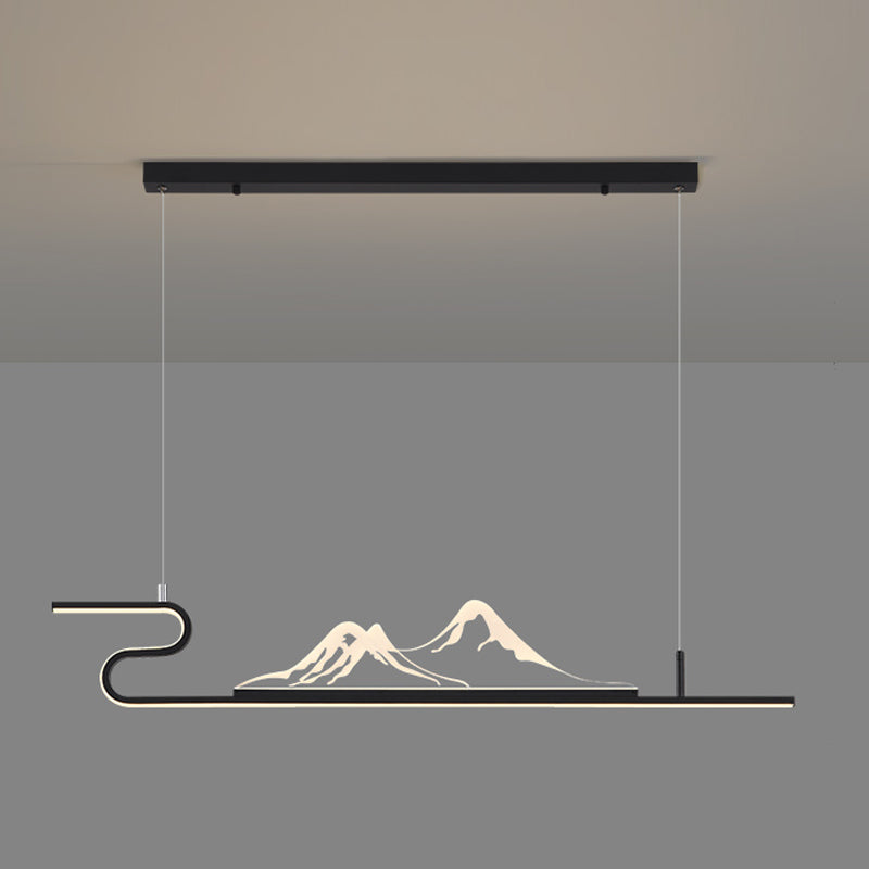 Geometrische Inselleuchte moderne Teelauminselbeleuchtung mit Acrylschatten