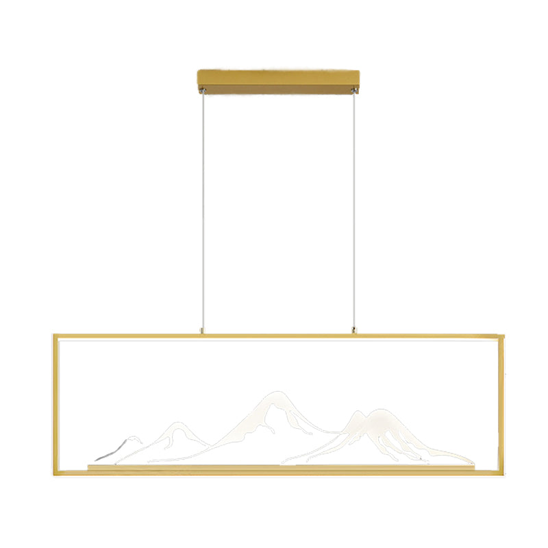 Geometrische Inselleuchte moderne Teelauminselbeleuchtung mit Acrylschatten