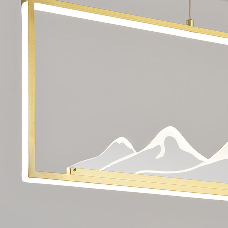 Geometrische Inselleuchte moderne Teelauminselbeleuchtung mit Acrylschatten