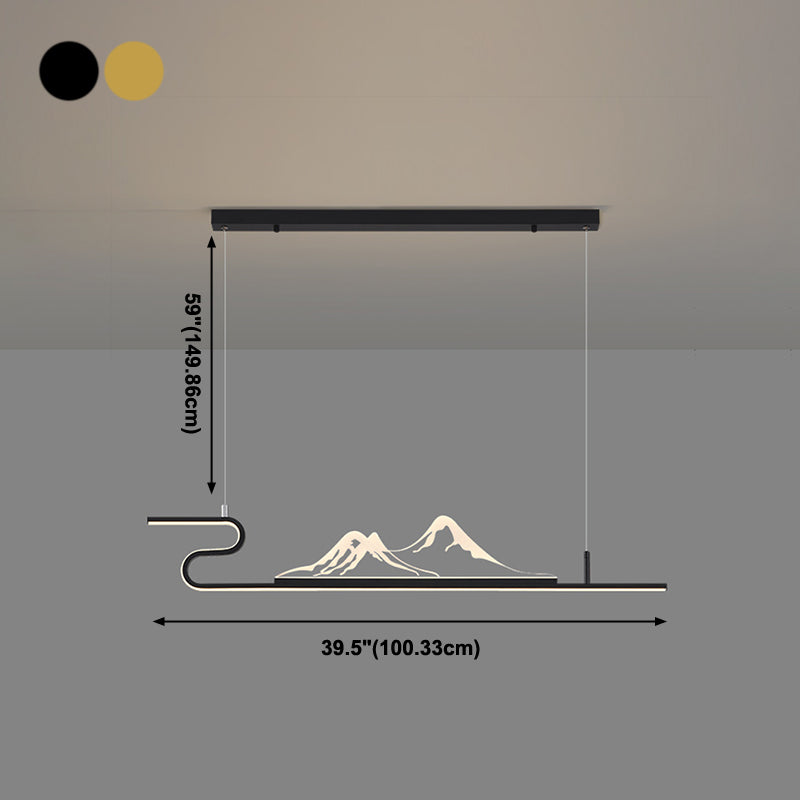 Geometrische Inselleuchte moderne Teelauminselbeleuchtung mit Acrylschatten