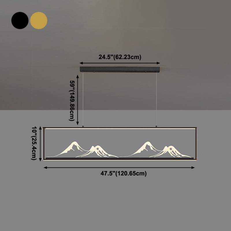 Geometrische Inselleuchte moderne Teelauminselbeleuchtung mit Acrylschatten