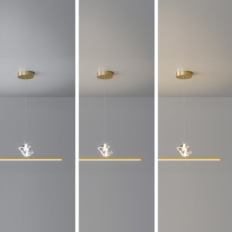 1 Light Linear Island Light Fixtures Modernism Crystal Island Pendant Lights for Kitchen