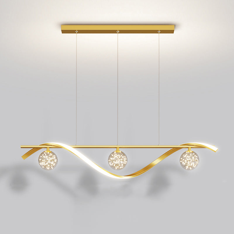 Moderne sphärische Inselbeleuchtung Metall 4-Licht-Anhängerbeleuchtung