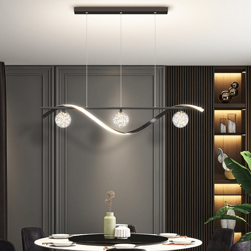 Moderne sphärische Inselbeleuchtung Metall 4-Licht-Anhängerbeleuchtung