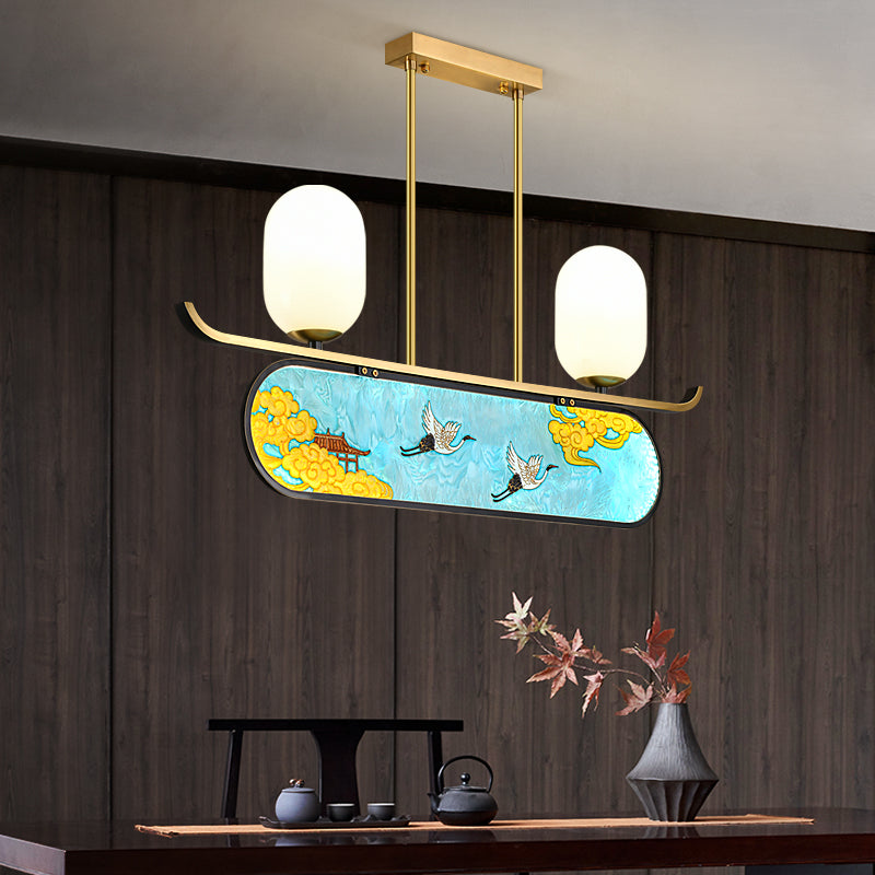 Modern Cylinder Island Lighting Fixtures Glass Island Pendants