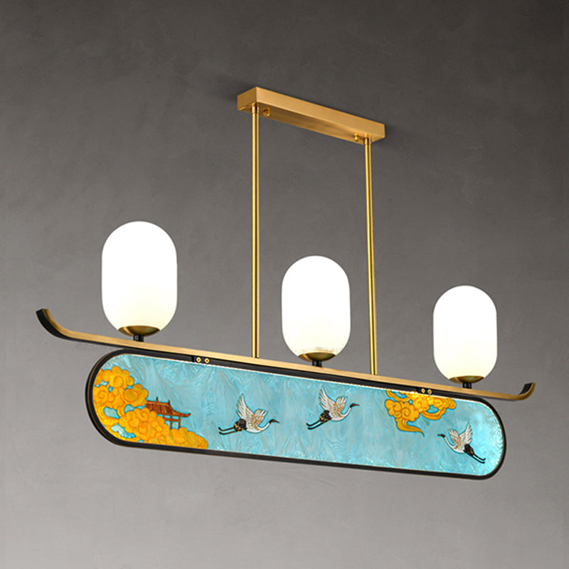 Modern Cylinder Island Lighting Fixtures Glass Island Pendants