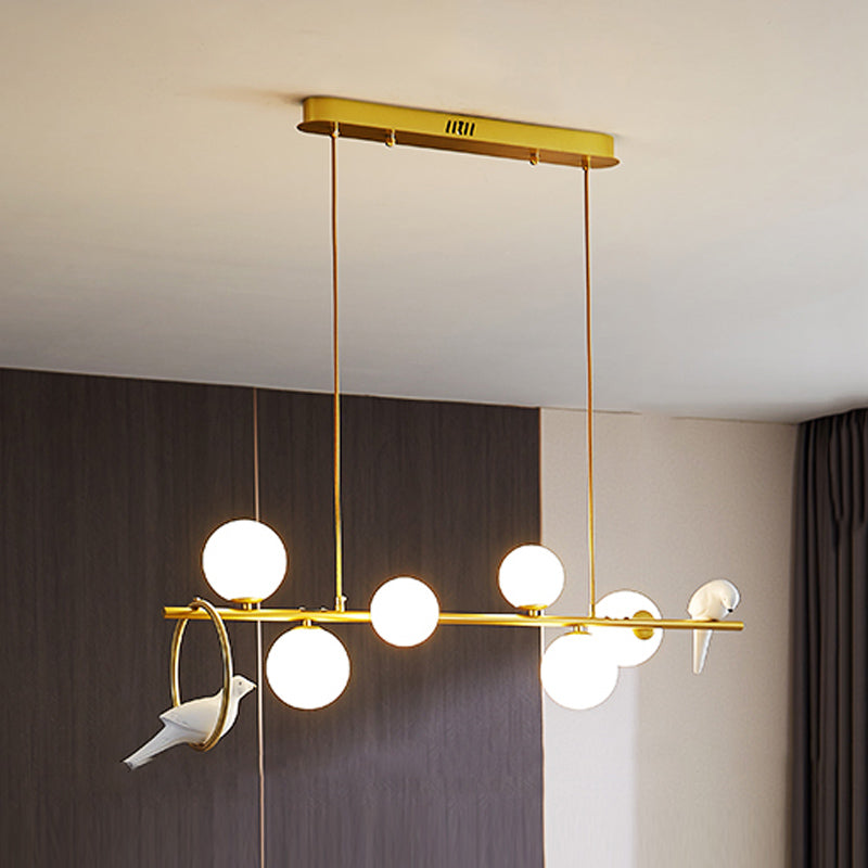 Modern Spherical Island Lighting Fixtures Glass 6 Light Pendant Lighting