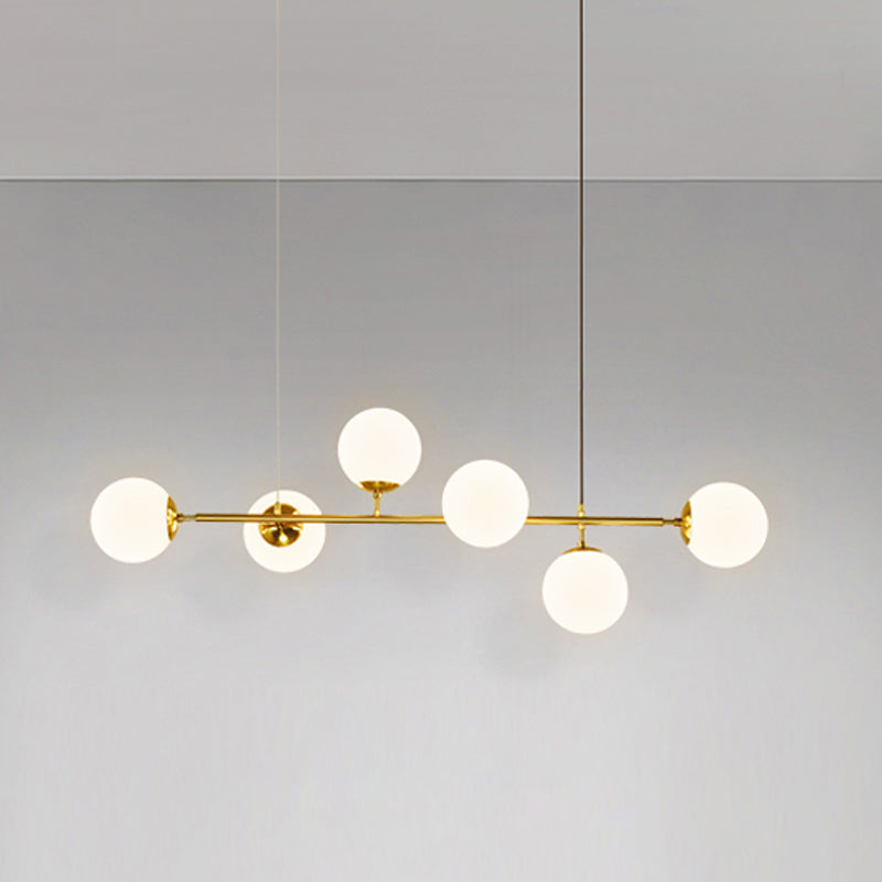 Modern Spherical Island Lighting Fixtures Glass 6 Light Pendant Lighting