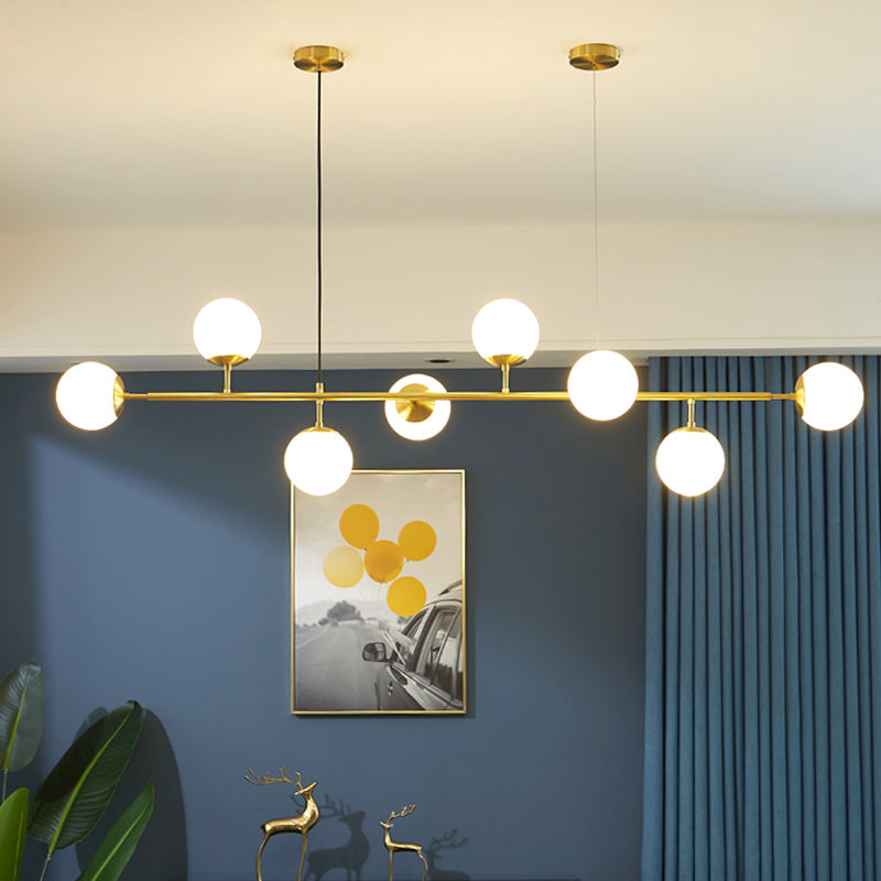 Modern Spherical Island Lighting Fixtures Glass 6 Light Pendant Lighting