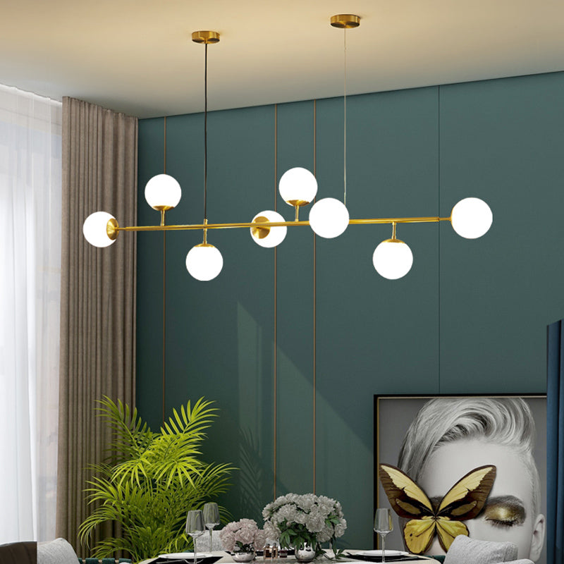 Modern Spherical Island Lighting Fixtures Glass 6 Light Pendant Lighting