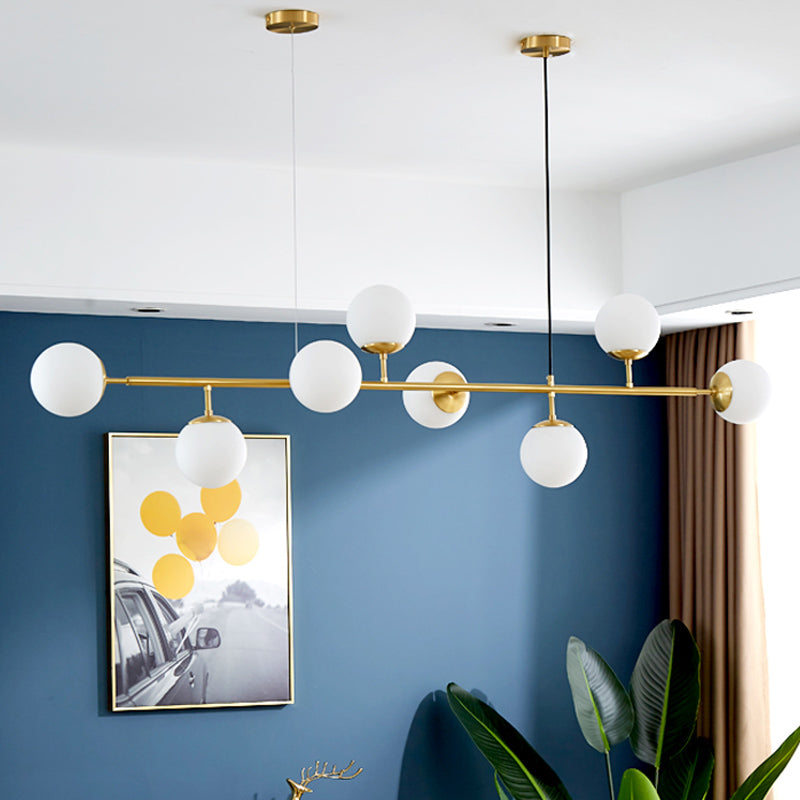 Modern Spherical Island Lighting Fixtures Glass 6 Light Pendant Lighting