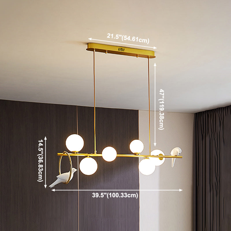 Modern Spherical Island Lighting Fixtures Glass 6 Light Pendant Lighting