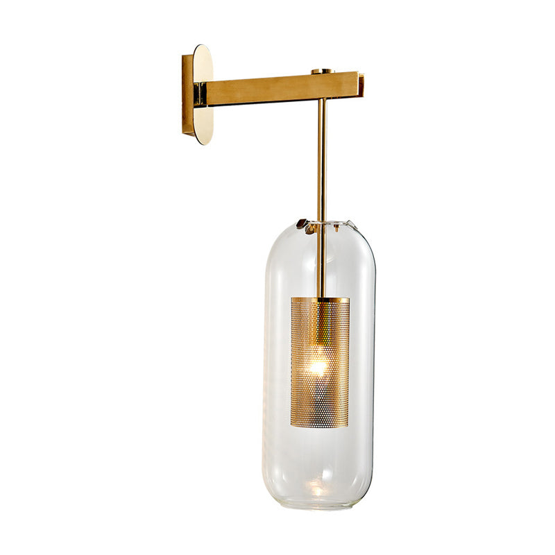 Modern Style Tubular Wall Lamp Light Glass 1 Light Wall Mounted Lighting