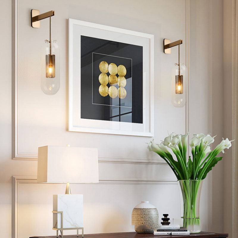 Modern Style Tubular Wall Lamp Light Glass 1 Light Wall Mounted Lighting