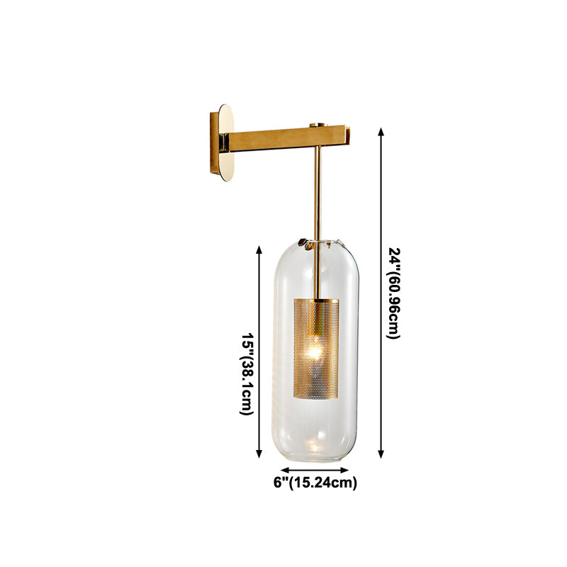 Modern Style Tubular Wall Lamp Light Glass 1 Light Wall Mounted Lighting