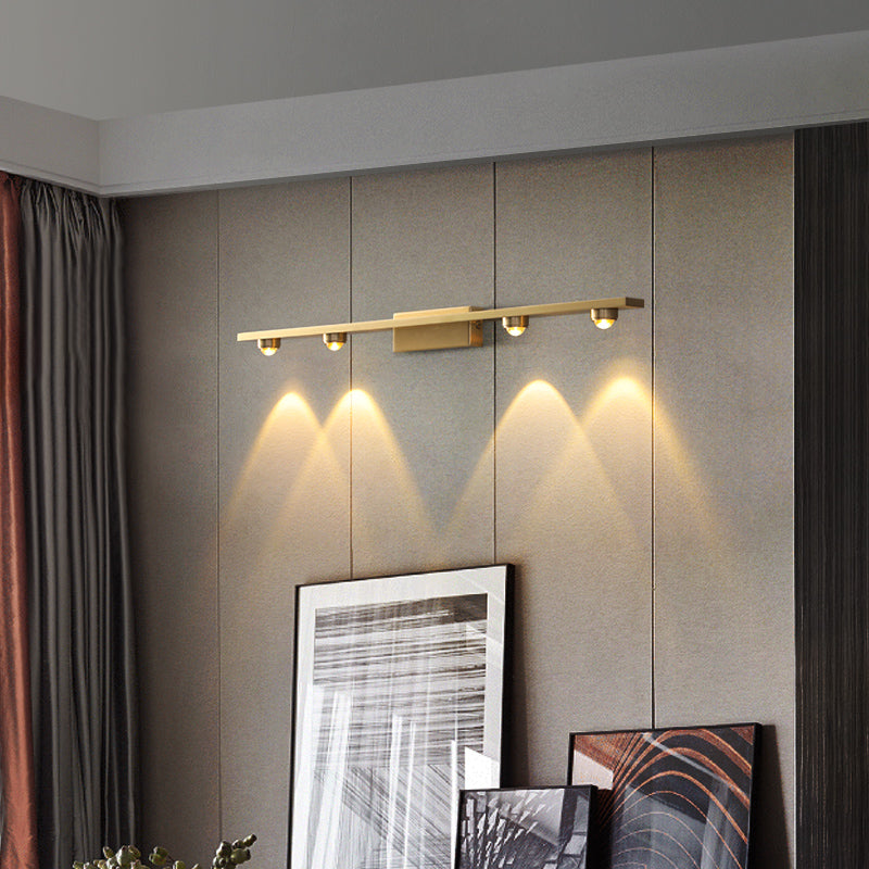 Lineare Form Metallwandbeleuchtung moderne Multi -Leuchten -Wandmontageleuchten in Messing
