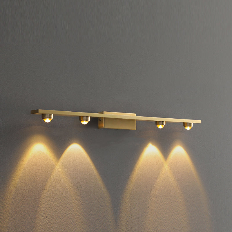 Lineare Form Metallwandbeleuchtung moderne Multi -Leuchten -Wandmontageleuchten in Messing