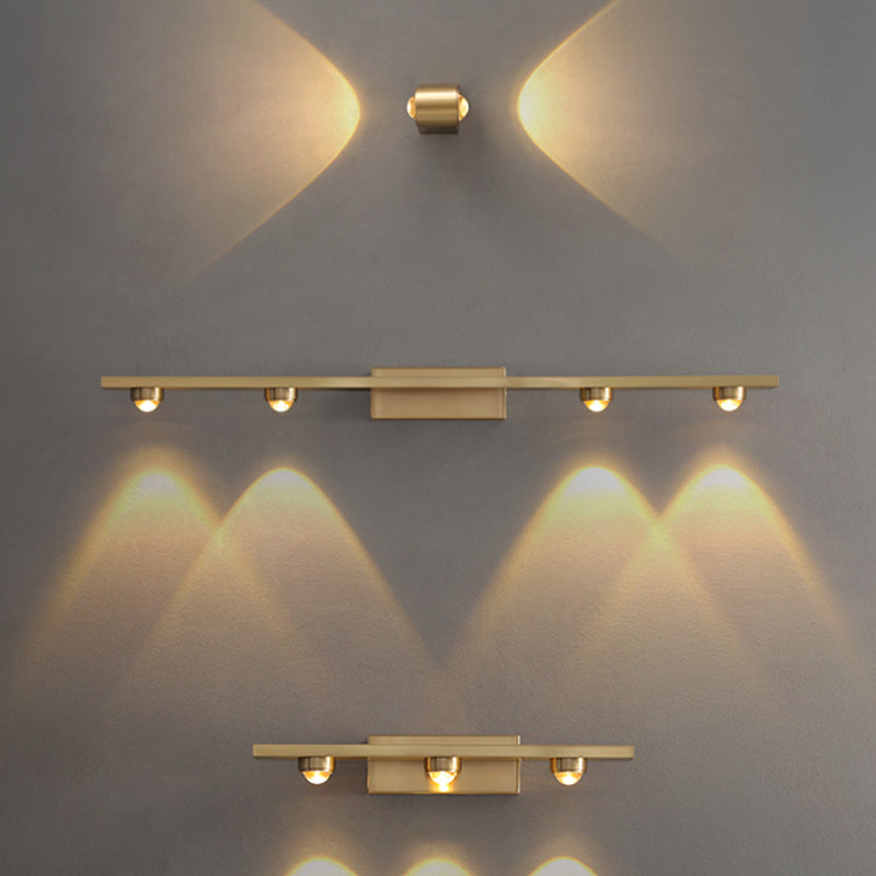 Lineare Form Metallwandbeleuchtung moderne Multi -Leuchten -Wandmontageleuchten in Messing