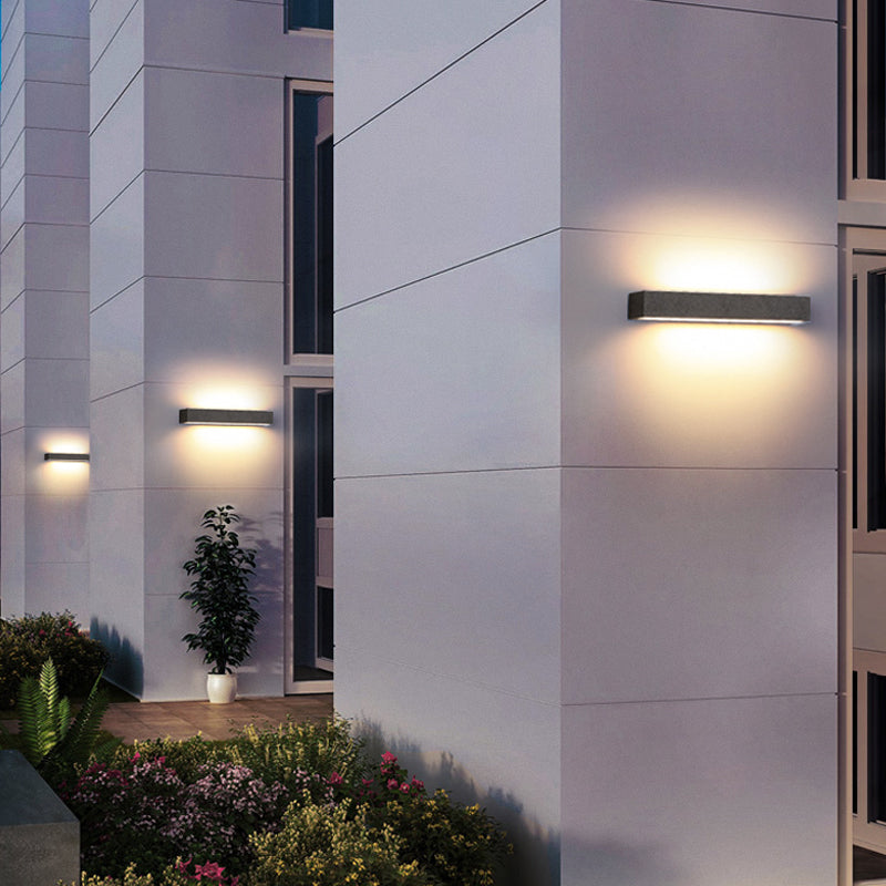 Quadratische Form Metallwandbeleuchtung moderne 1 leichte Wandmontagebeleuchtung in Schwarz