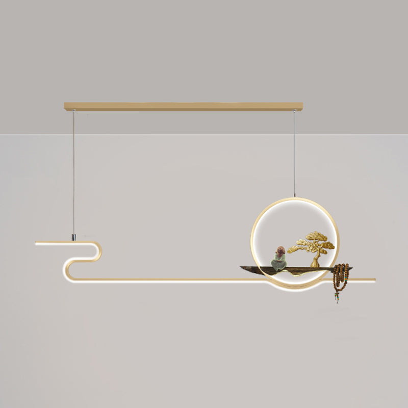 Linear Island Lighting Ideas Contemporary Metal 2-Light Pendant Lighting