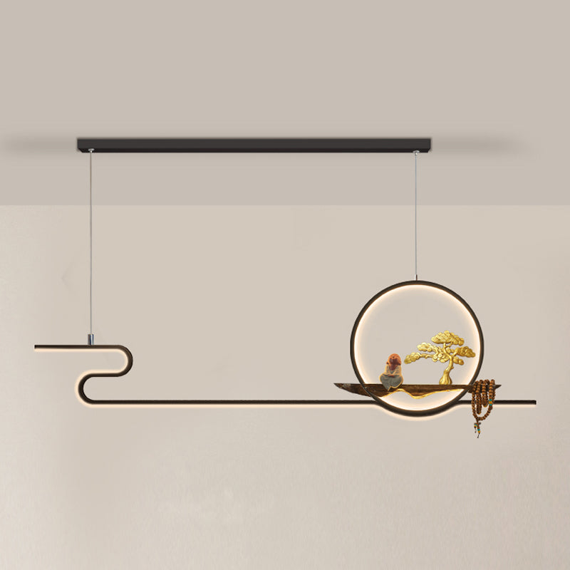 Ideas de iluminación de isla lineal Iluminación colgante de 2 luces de metal contemporáneo