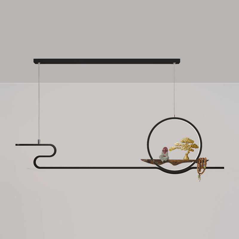 Ideas de iluminación de isla lineal Iluminación colgante de 2 luces de metal contemporáneo