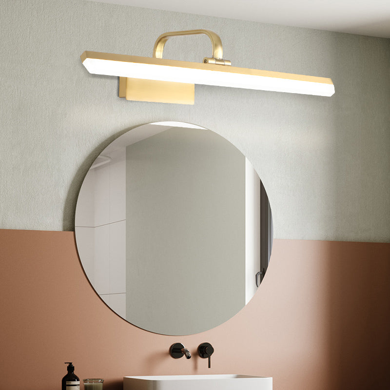 Linear Shape Metal Mirror Wall Lighting Modern Single Light Wall Mounted Lighting