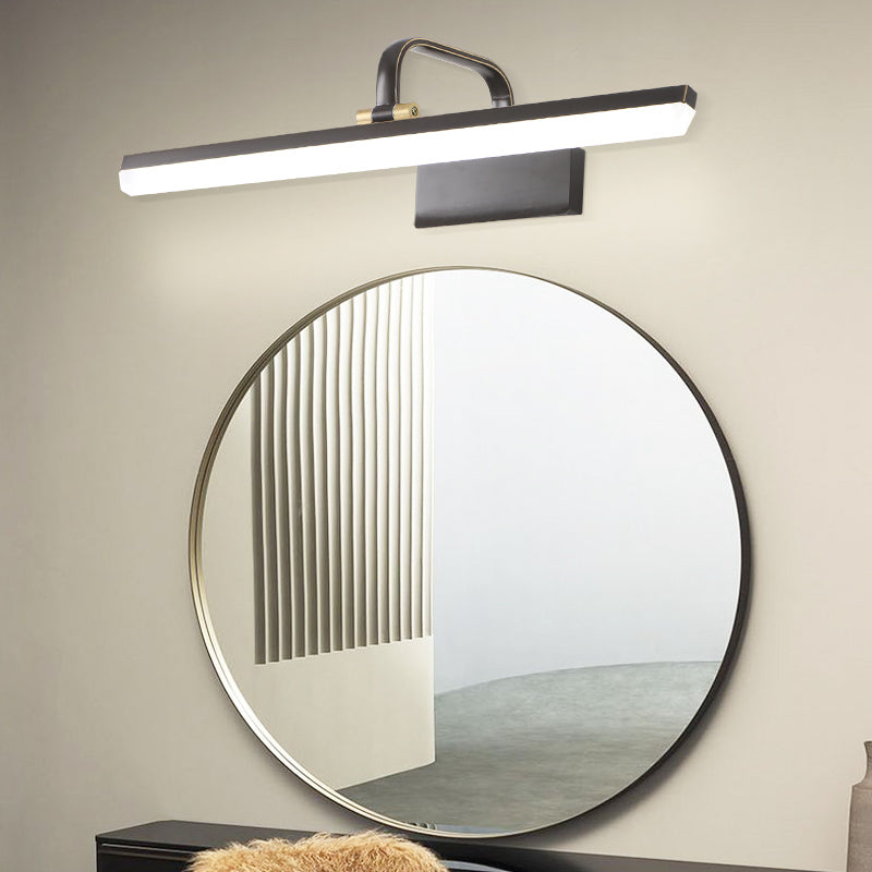 Linear Shape Metal Mirror Wall Lighting Modern Single Light Wall Mounted Lighting