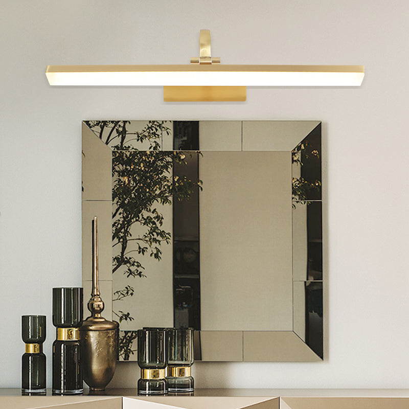 Linear Shape Metal Mirror Wall Lighting Modern Single Light Wall Mounted Lighting
