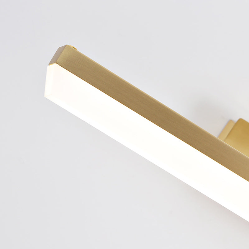 Linear Shape Metal Mirror Wall Lighting Modern Single Light Wall Mounted Lighting