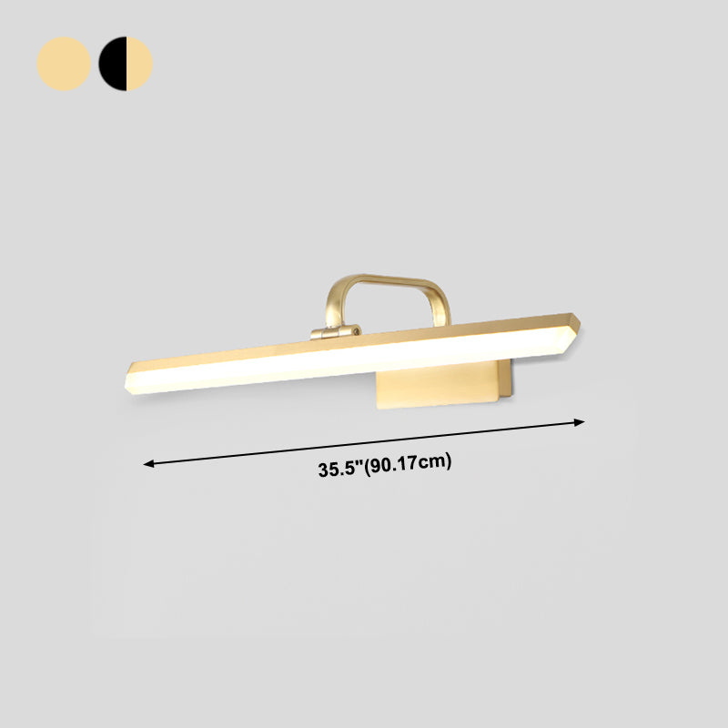 Linear Shape Metal Mirror Wall Lighting Modern Single Light Wall Mounted Lighting