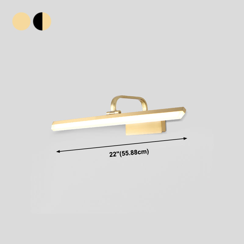 Linear Shape Metal Mirror Wall Lighting Modern Single Light Wall Mounted Lighting