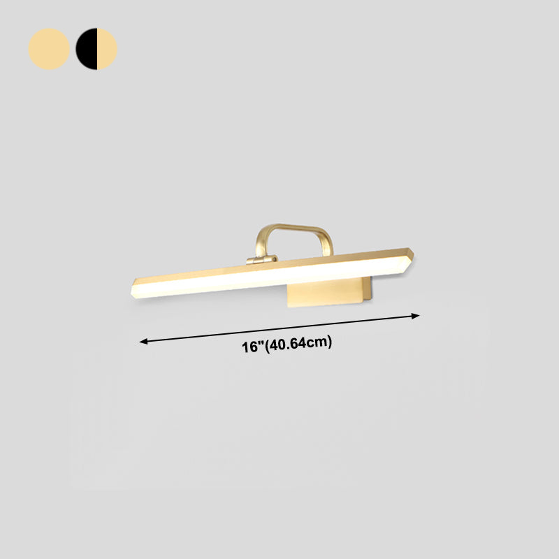 Linear Shape Metal Mirror Wall Lighting Modern Single Light Wall Mounted Lighting