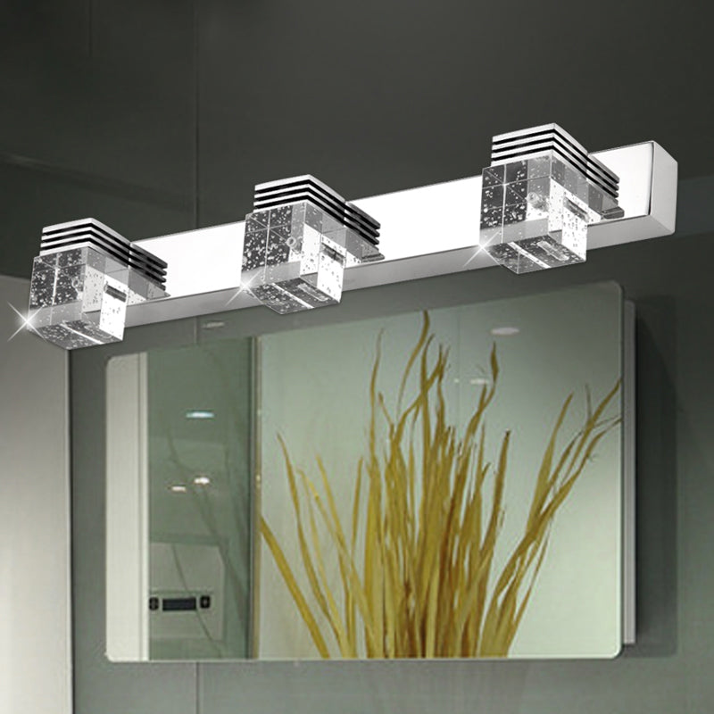 Modern Style Square Wall Mounted Lamps Crystal Multi Lights Led Vanity Light Bar