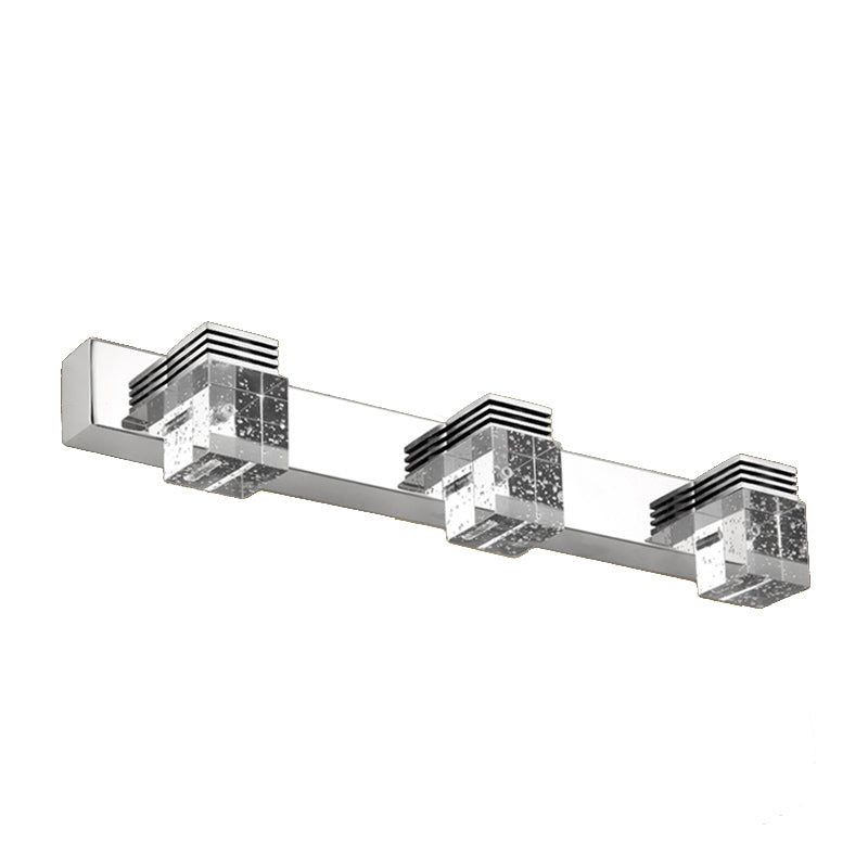 Modern Style Square Wall Mounted Lamps Crystal Multi Lights Led Vanity Light Bar