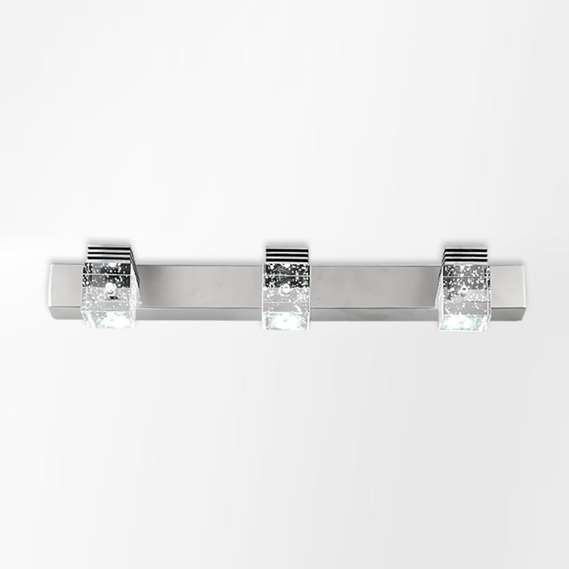 Modern Style Square Wall Mounted Lamps Crystal Multi Lights Led Vanity Light Bar