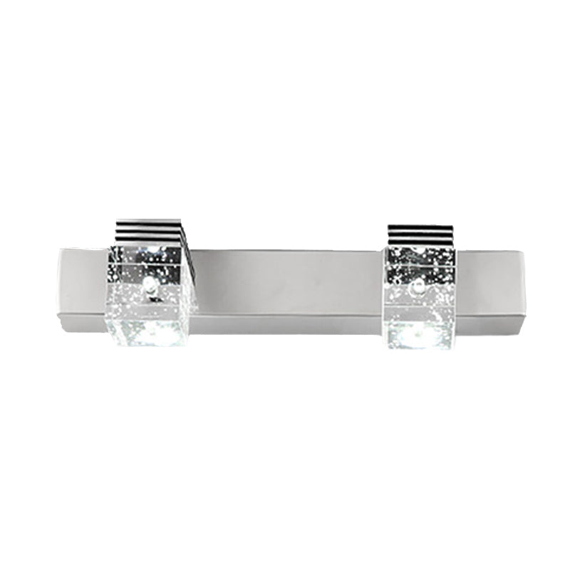 Modern Style Square Wall Mounted Lamps Crystal Multi Lights Led Vanity Light Bar