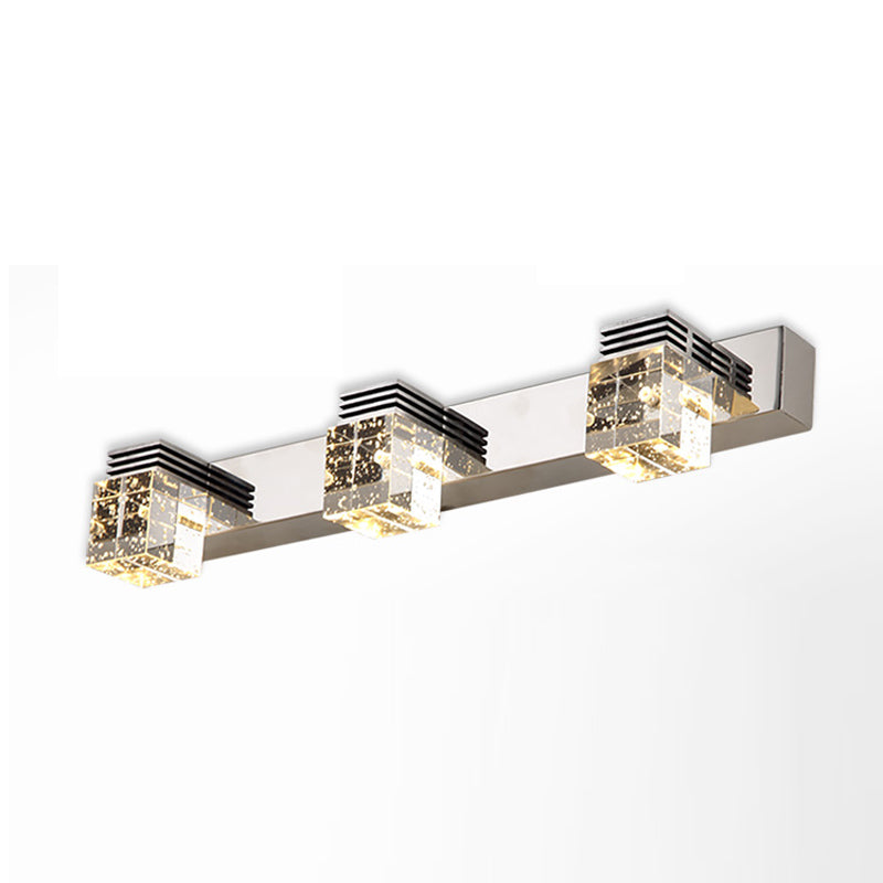Modern Style Square Wall Mounted Lamps Crystal Multi Lights Led Vanity Light Bar
