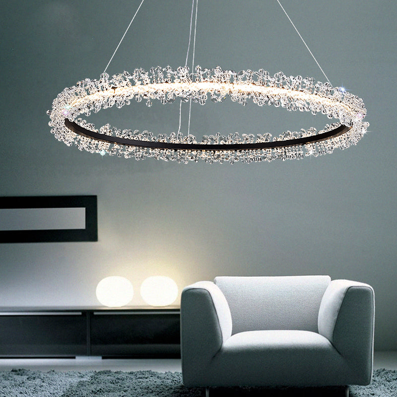 1 Light Linear Pendant Lights Modern Crystal Pendant Lighting Fixture for Living Room