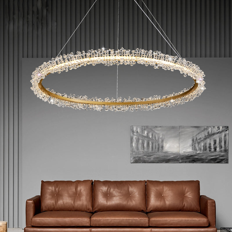 1 Light Linear Pendant Lights Modern Crystal Pendant Lighting Fixture for Living Room