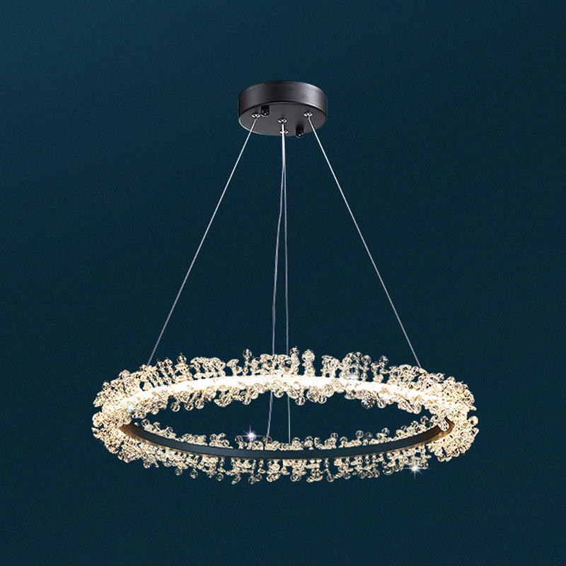 1 Light Linear Pendant Lights Modern Crystal Pendant Lighting Fixture for Living Room