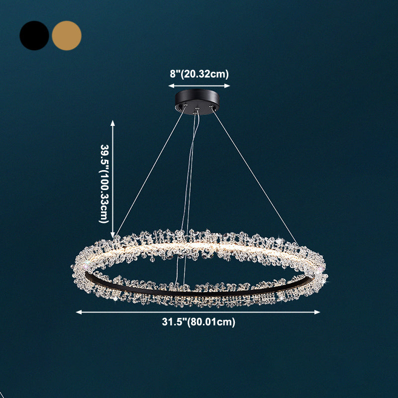 1 Light Linear Pendant Lights Modern Crystal Pendant Lighting Fixture for Living Room