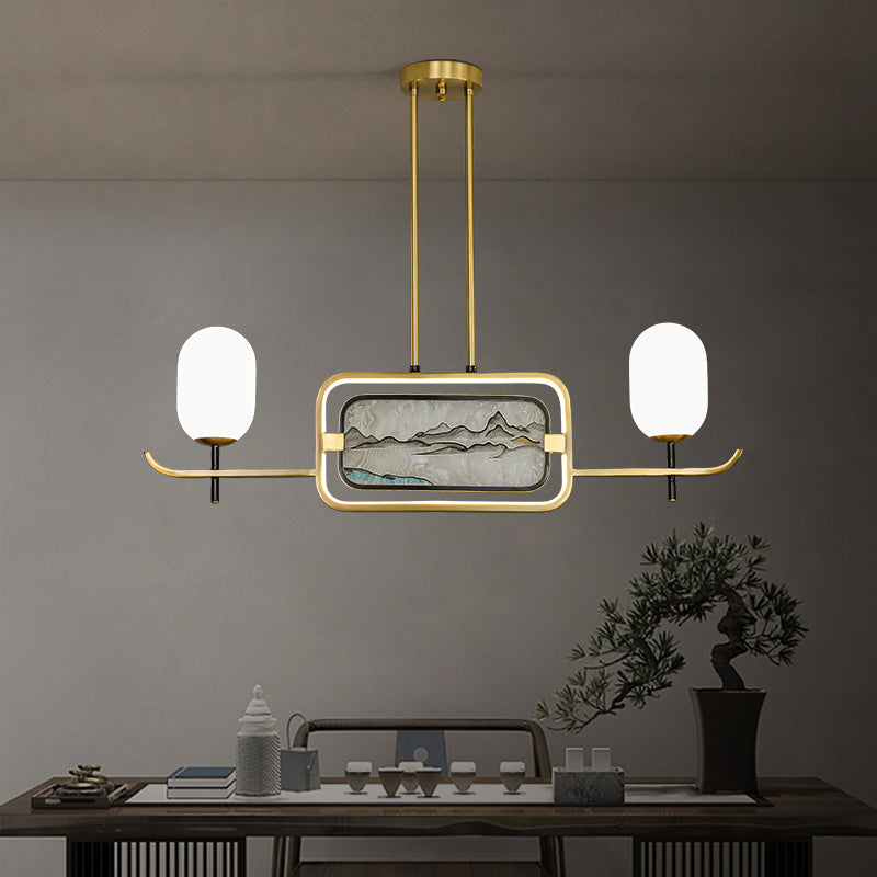 Accesorios de iluminación de la isla de cilindro modernos de vidrio 3 iluminación colgante de luz