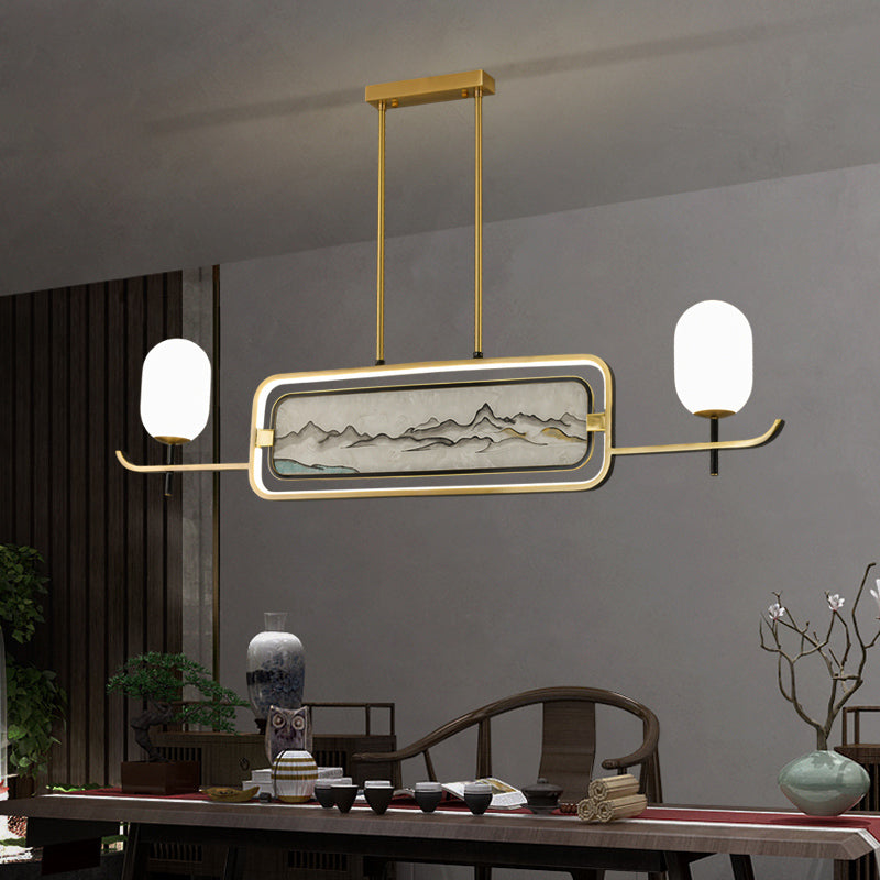 Accesorios de iluminación de la isla de cilindro modernos de vidrio 3 iluminación colgante de luz