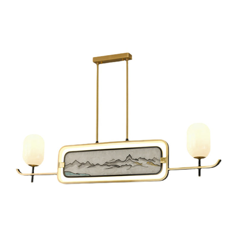 Modern Cylinder Island Lighting Fixtures Glass 3 Light Pendant Lighting